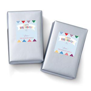 birthday stickers and gift tags