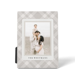 Desktop Plaque of family with plaid background
