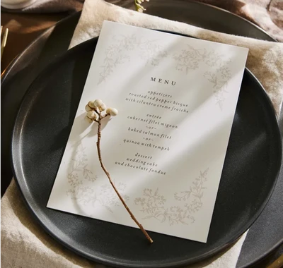 Menus Shop Wedding Menus