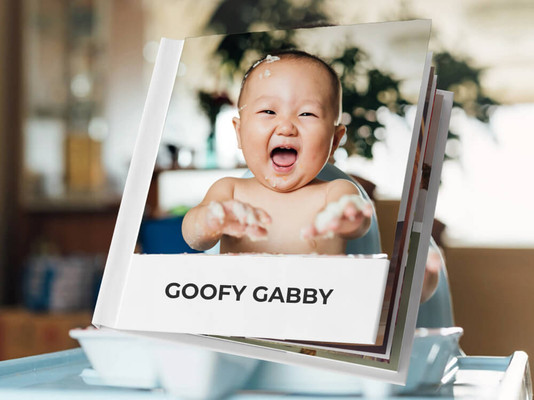 A baby on the cover of an Instant Book with the title Goofy Gabby