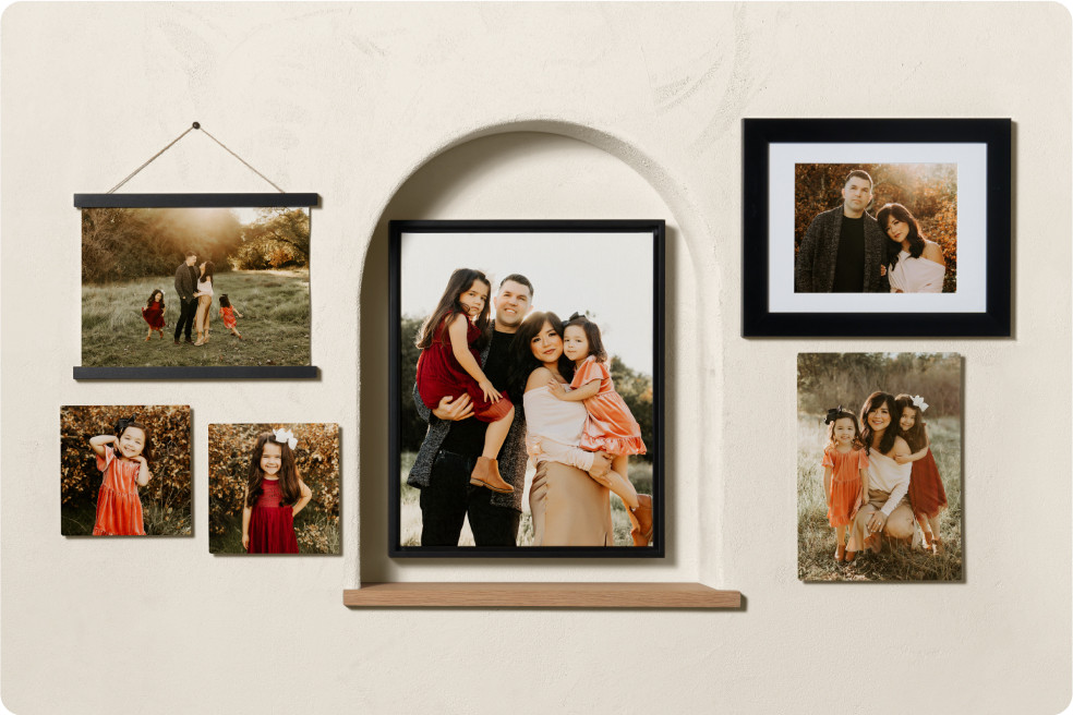 Custom Canvas Prints with Your Photos 4×6 Personalized Wall Art  Customized Framed Family Portrait Photo Home Decor Ready to Hang  (4x6(10x15cm)
