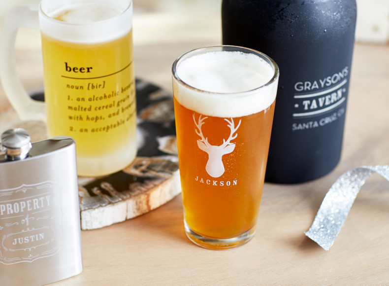 Personalized pint glasses make classic gifts for men who have everything.