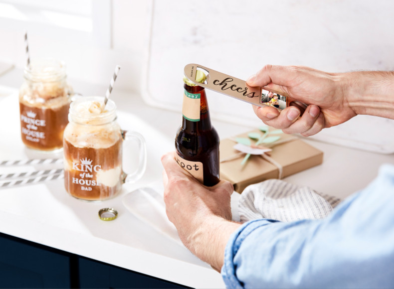 Great gifts for dads like personalized bar accessories will complete his collection.