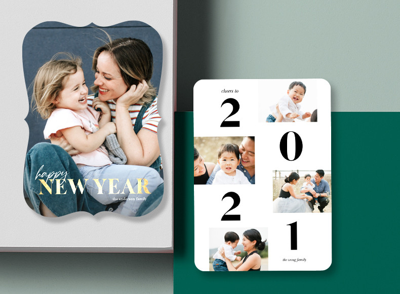Wish family and friends a healthy, happy, and prosperous New Year with custom New Year's cards this holiday season.