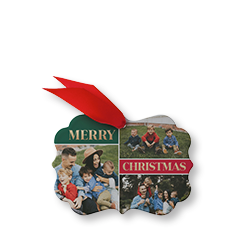 Contemporary Greetings custom metal Christmas ornament