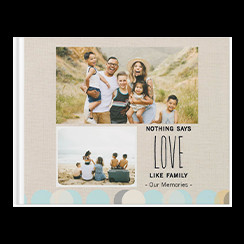 Family Favorites by Lure Design custom photo book style with two pictures of a family on the cover