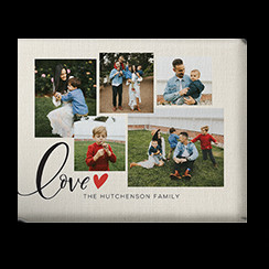 Collage photo print with images of love used as wall art