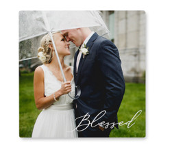 stackable wedding photo tiles as personalized home decor