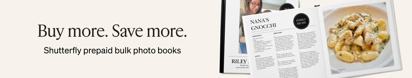 Buy More. Save More. Shutterfly Prepaid Bulk Photo Books.