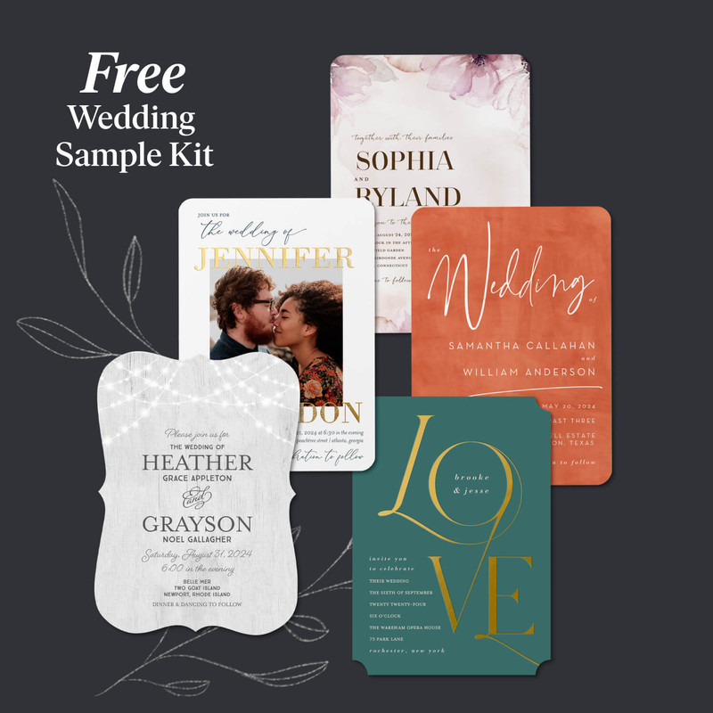 Free Wedding Invitation Samples or 5 Free personalized Wedding invites WF933205_1a_2up_Wedding_Sample_Kit