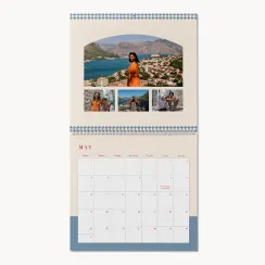 Custom photo calendar featuring scenic views and family images, ideal for year-round personalized gifting.
