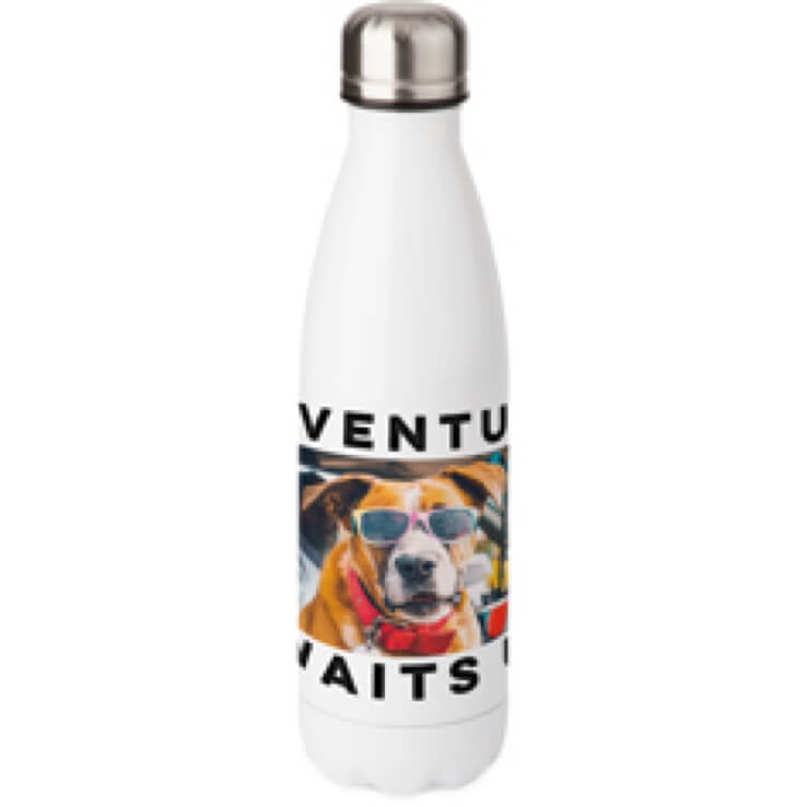 Checkered Border Stainless Steel Wide Mouth Water Bottle by Shutterfly