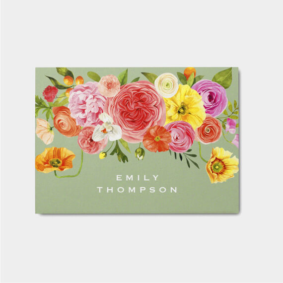 PERSONALIZED Flat Note Cards 4x6, Flower Notecard, Stationery Set, Greeting  Card, Card With Envelope, All Occasion Card, Personalized Cards 
