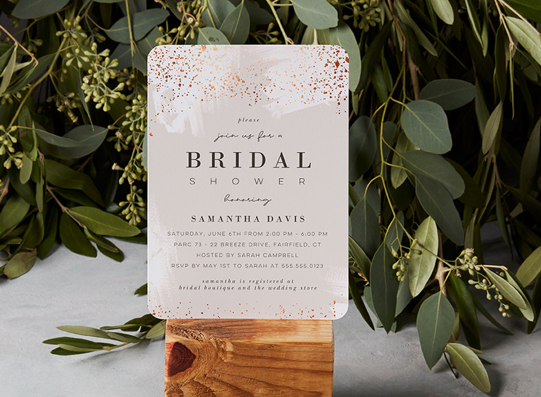 Bridal shower invites and cards to welcome bride and guests to the party.
