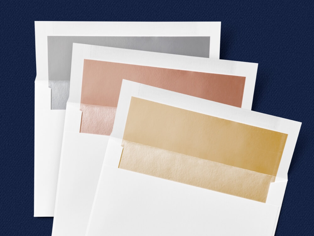 NEW! Pre-lined Envelopes. Save time and choose from three foil colors - plus, get free address printing. 