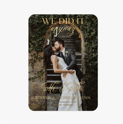 Rounded Corners Wedding Announcements Card