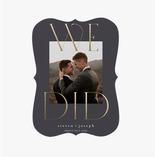 Scallop Corners Wedding Announcements Card